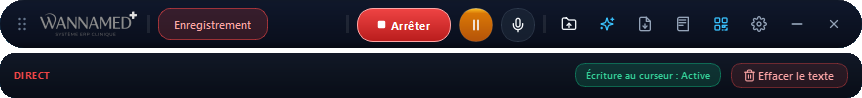 Barre de dictée médicale WannaMed ASR détourée sans fond